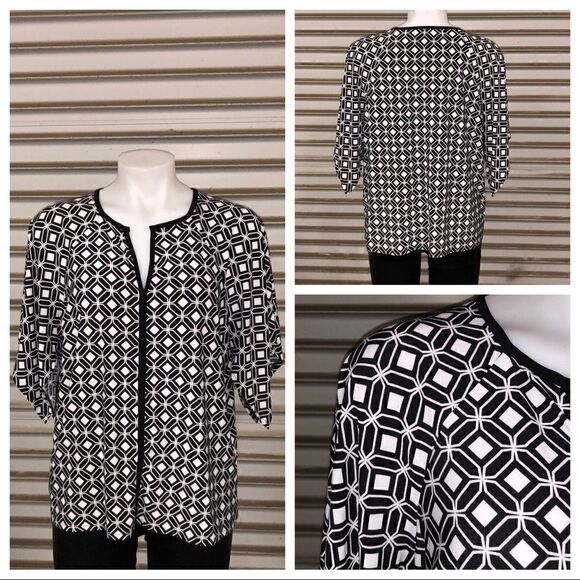🛍️Riz & Ali black and white geometric design - Picture 1 of 7